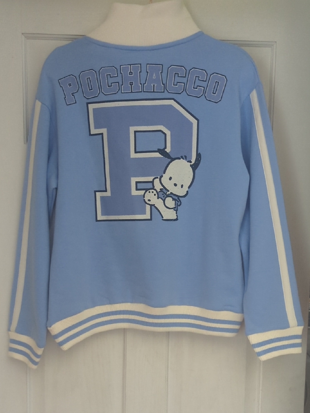 Sanrio Pochacco Baby Blue Sweatshirt with White Stripes